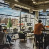 Photo coffee shop socializing spaces